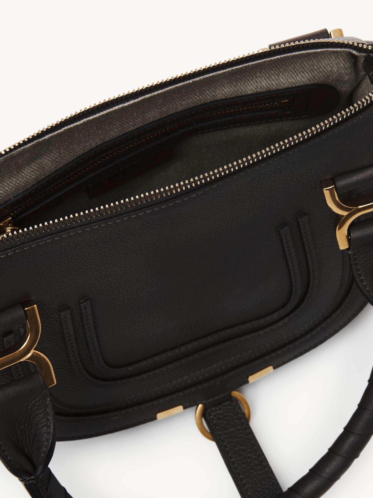 Petit sac double porté Marcie en cuir - Black