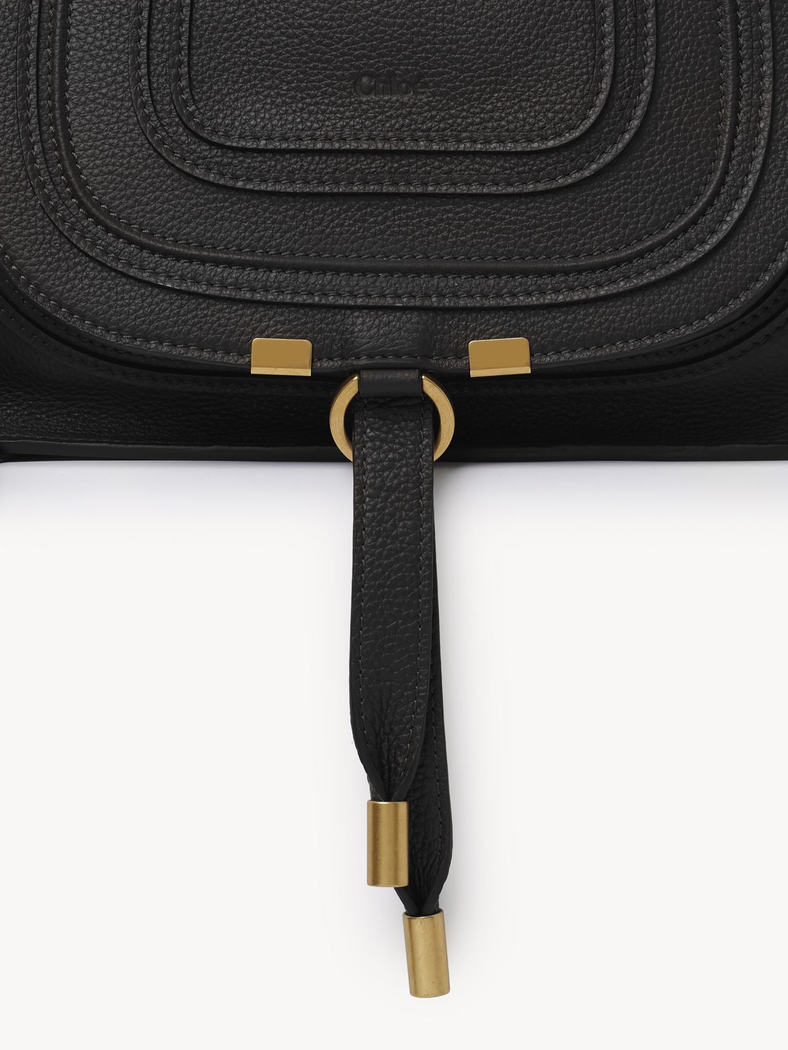 Petit sac double porté Marcie en cuir - Black