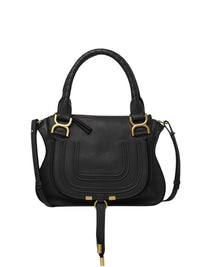Petit sac double porté Marcie en cuir - Black