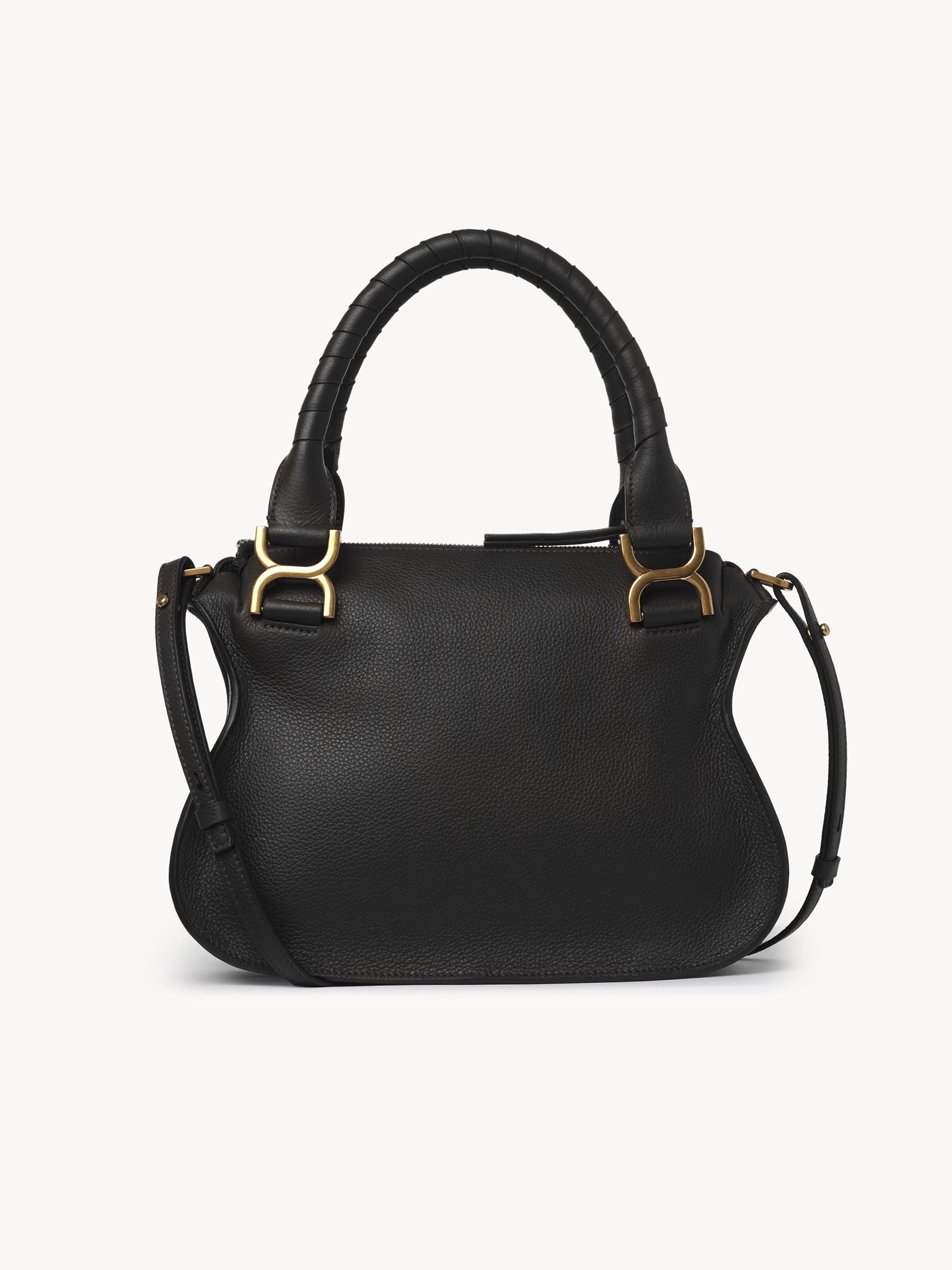 Petit sac double porté Marcie en cuir - Black