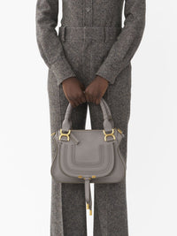 Petit sac double porté Marcie en cuir - Cashmere Grey
