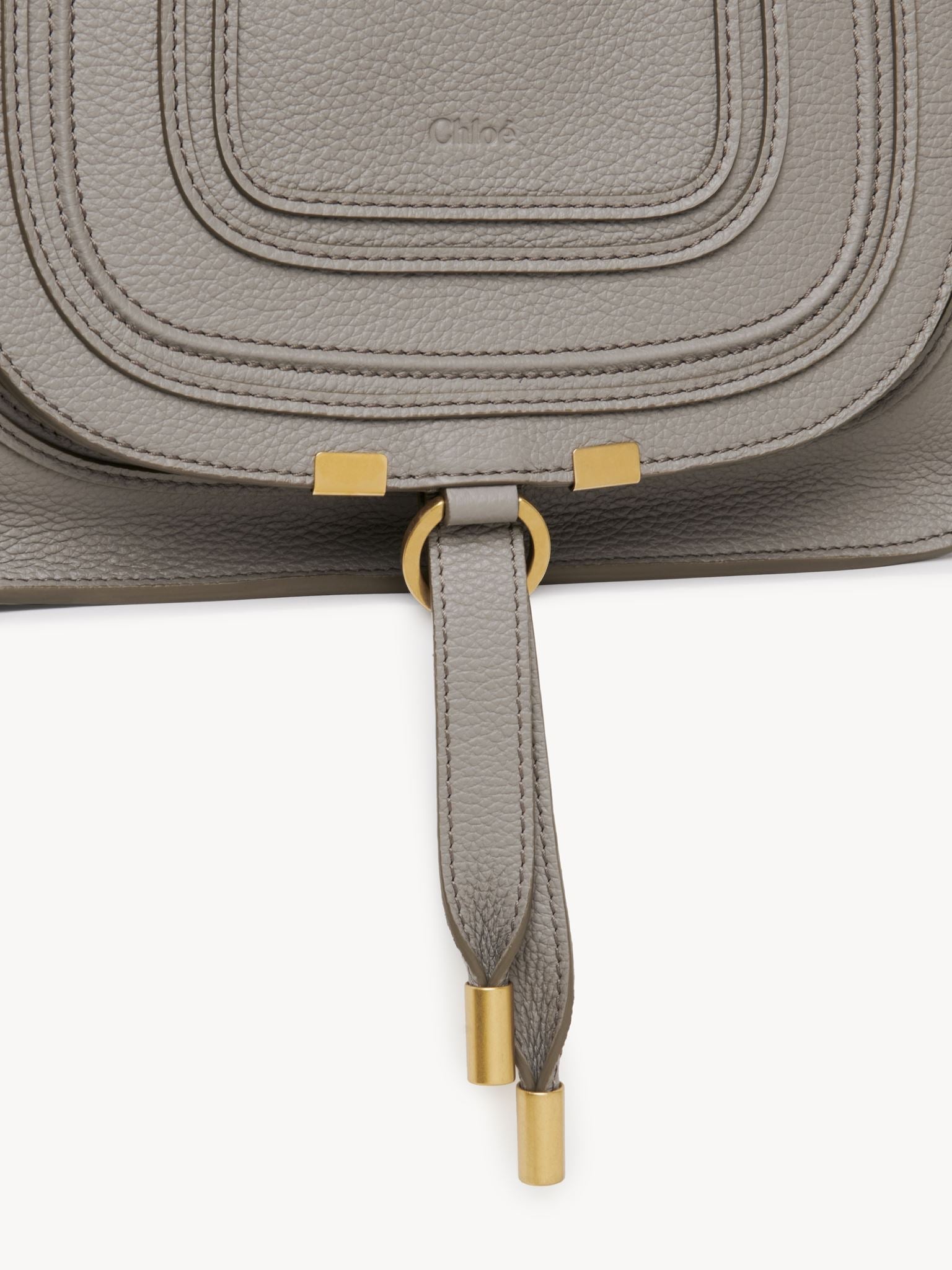 Petit sac double porté Marcie en cuir - Cashmere Grey