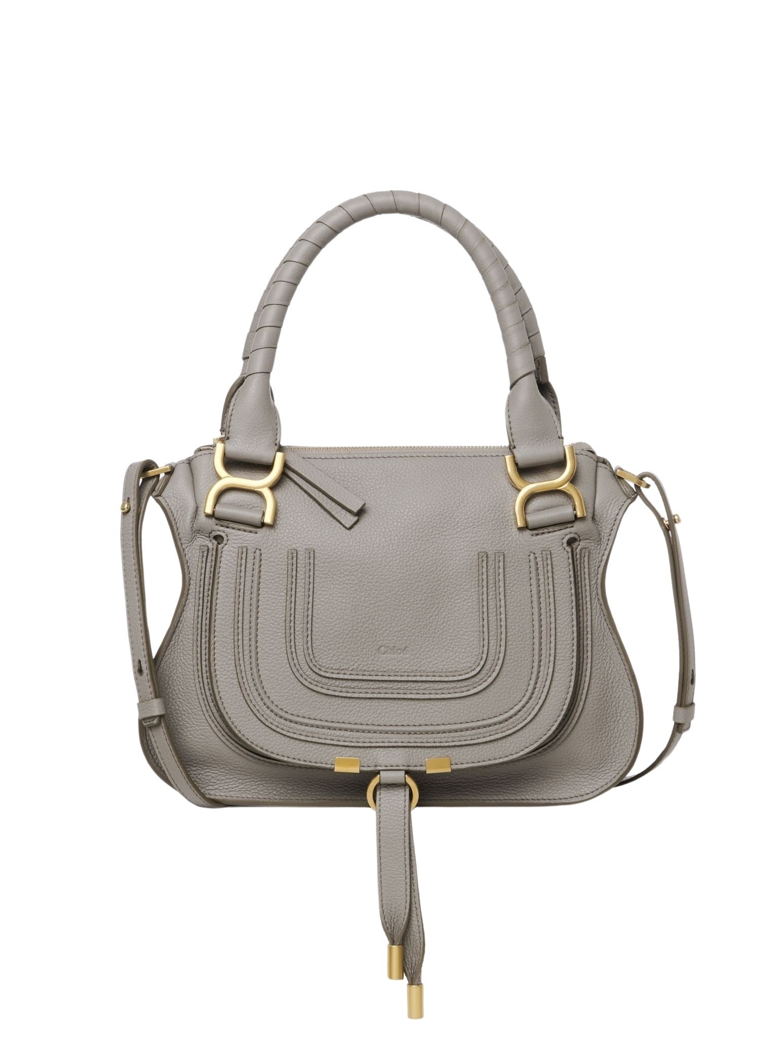 Petit sac double porté Marcie en cuir - Cashmere Grey