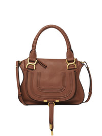 Petit sac double porté Marcie en cuir - Tan