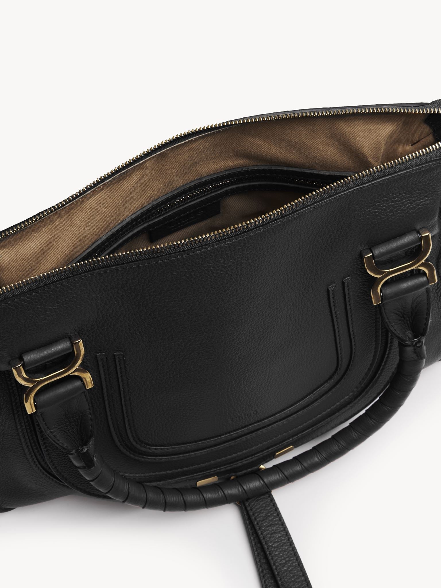 Sac double porté Marcie en cuir - Black