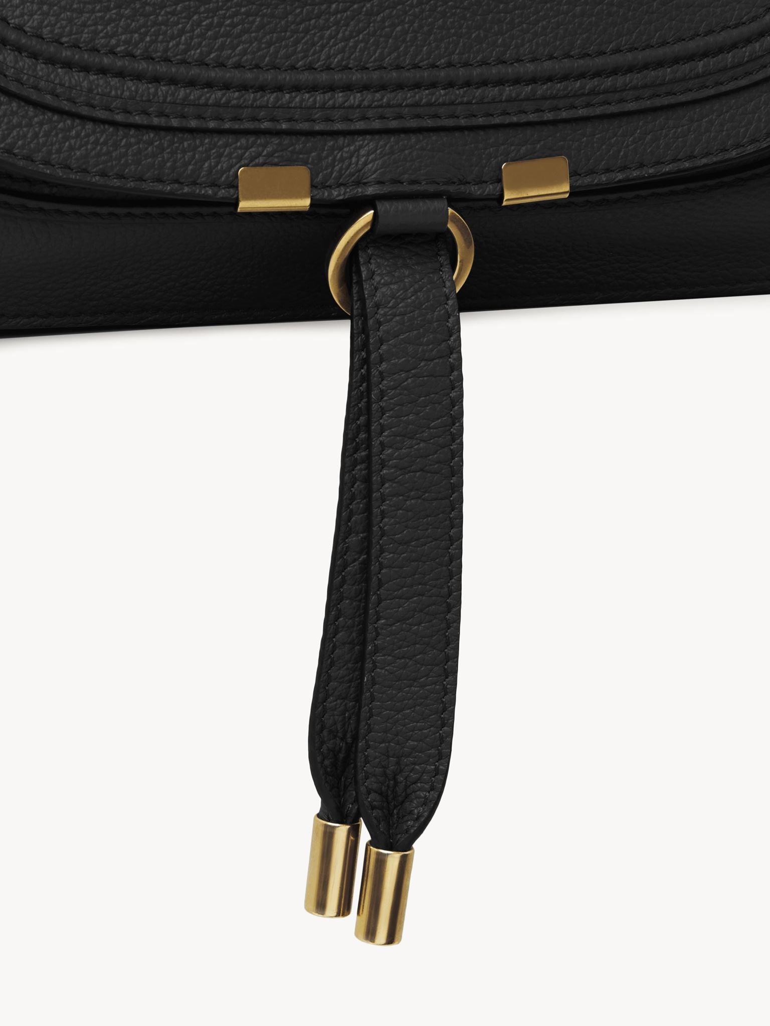 Sac double porté Marcie en cuir - Black