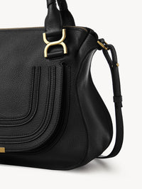 Sac double porté Marcie en cuir - Black
