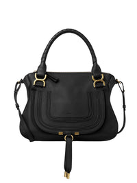 Sac double porté Marcie en cuir - Black
