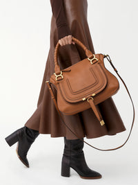Sac double porté Marcie en cuir - Tan