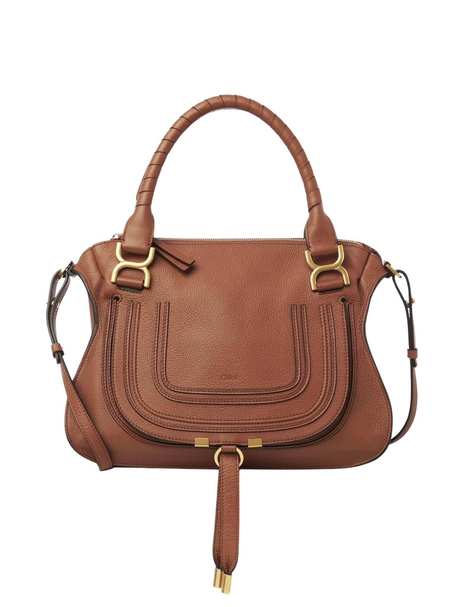 Sac double porté Marcie en cuir - Tan