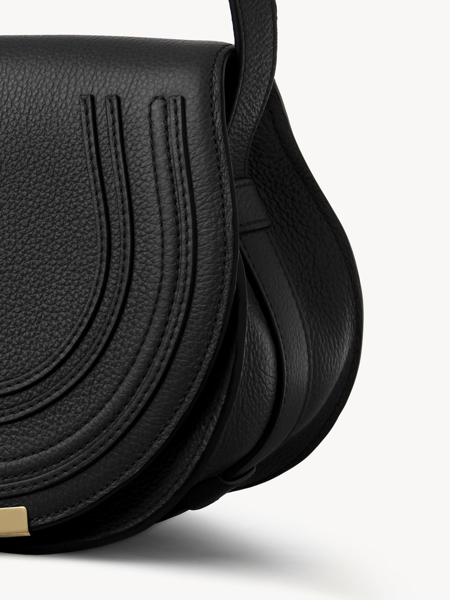 Petit sac porté épaule Marcie en cuir - Black