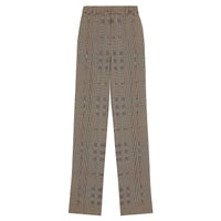 Pantalon tailleur en jacquard de laine à motif Check - Brown