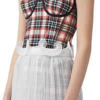 Jupe plissée à volants en mousseline - Optic White