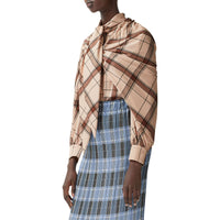 Chemise à col lavallière drapée Check - Blush Pink Check