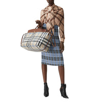 Chemise à col lavallière drapée Check - Blush Pink Check