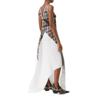 Robe plissée en satin avec Check - Canary Yellow Check