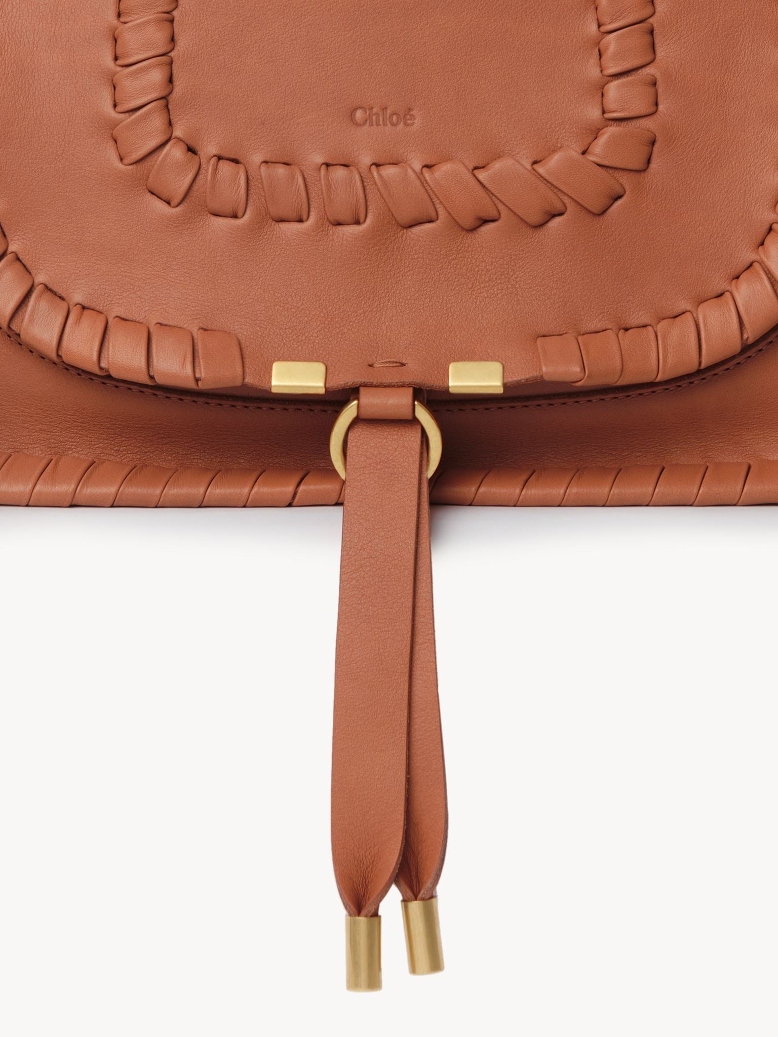 Sac double porté Marcie en cuir - Henna Orange