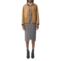 Veste Harrington déstructurée en laine technique - Biscuit