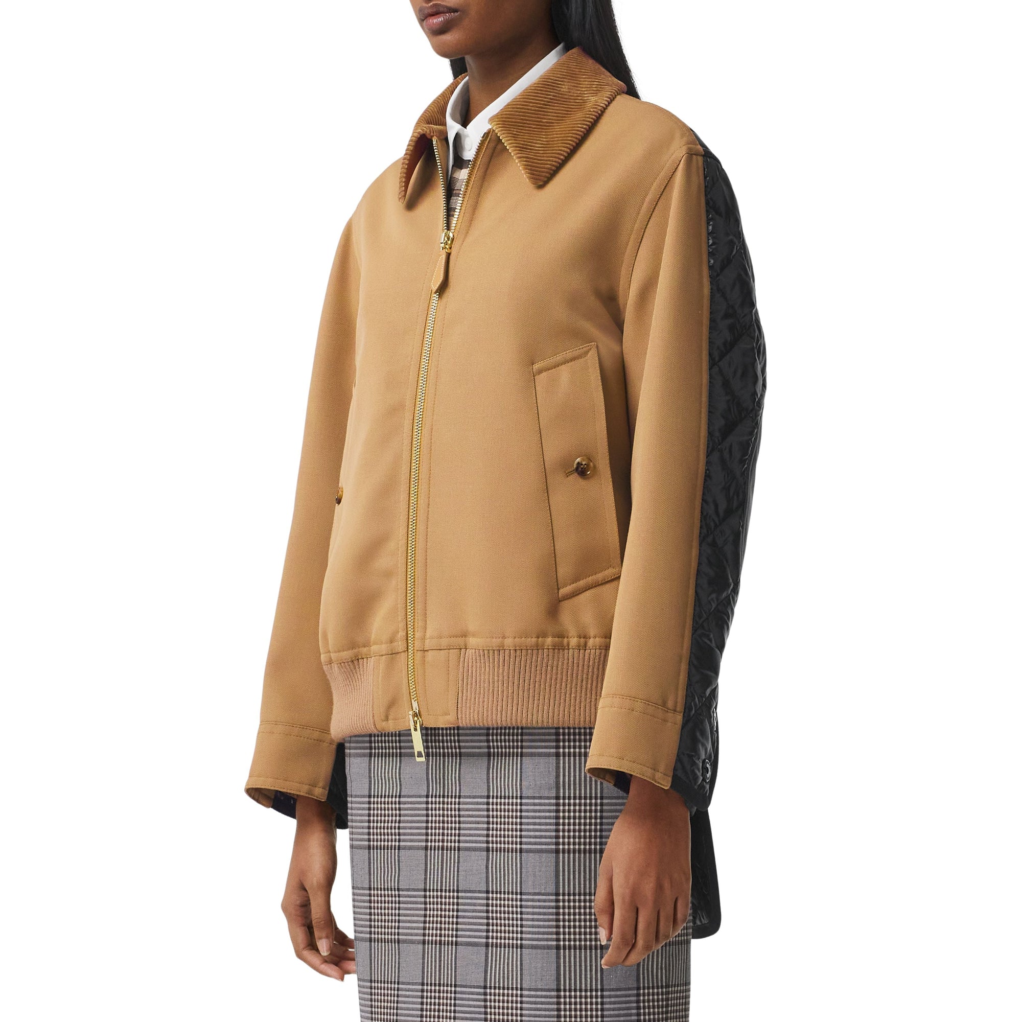 Veste Harrington déstructurée en laine technique - Biscuit