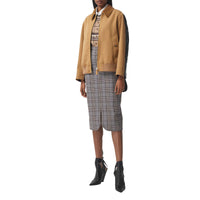 Veste Harrington déstructurée en laine technique - Biscuit