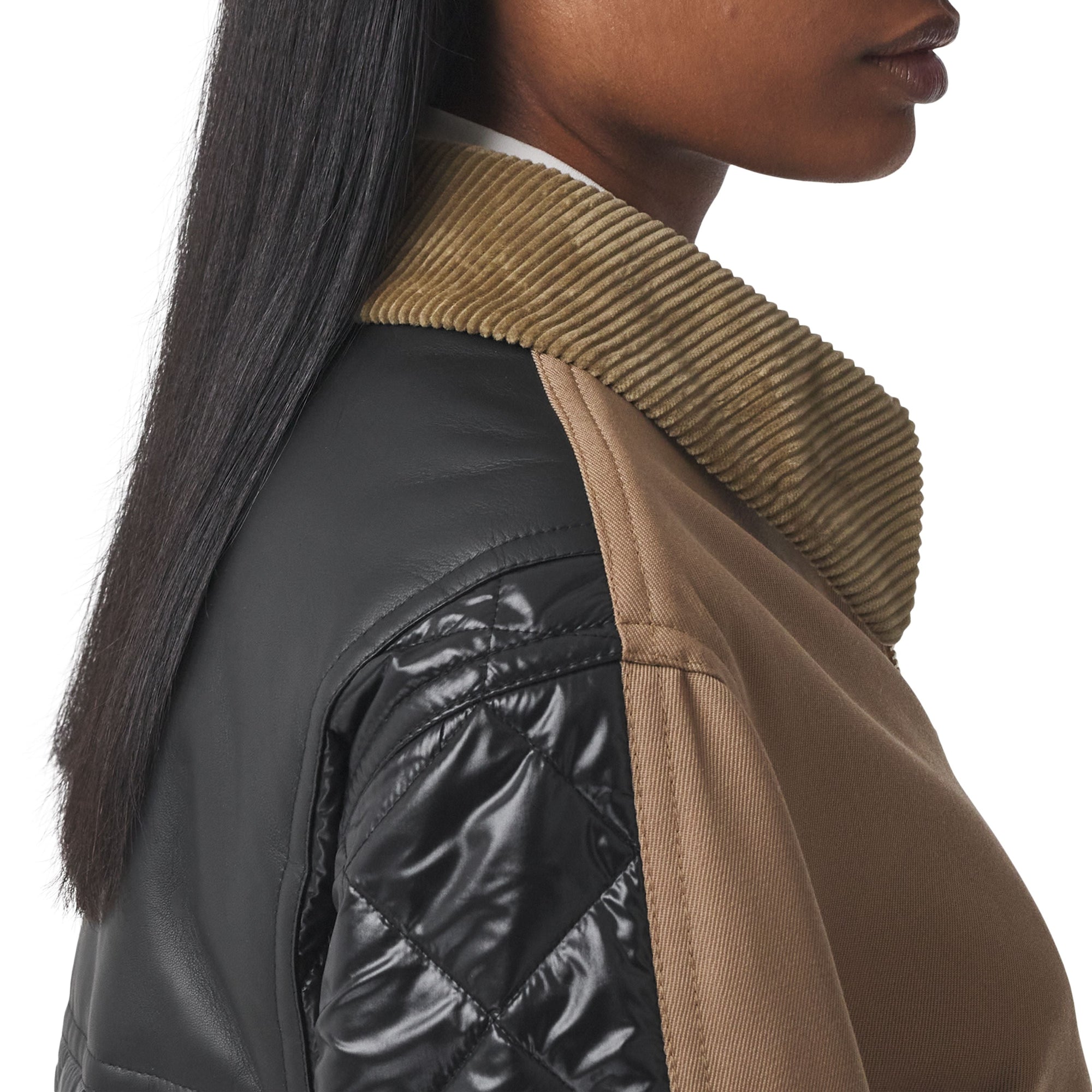 Veste Harrington déstructurée en laine technique - Biscuit