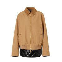 Veste Harrington déstructurée en laine technique - Biscuit