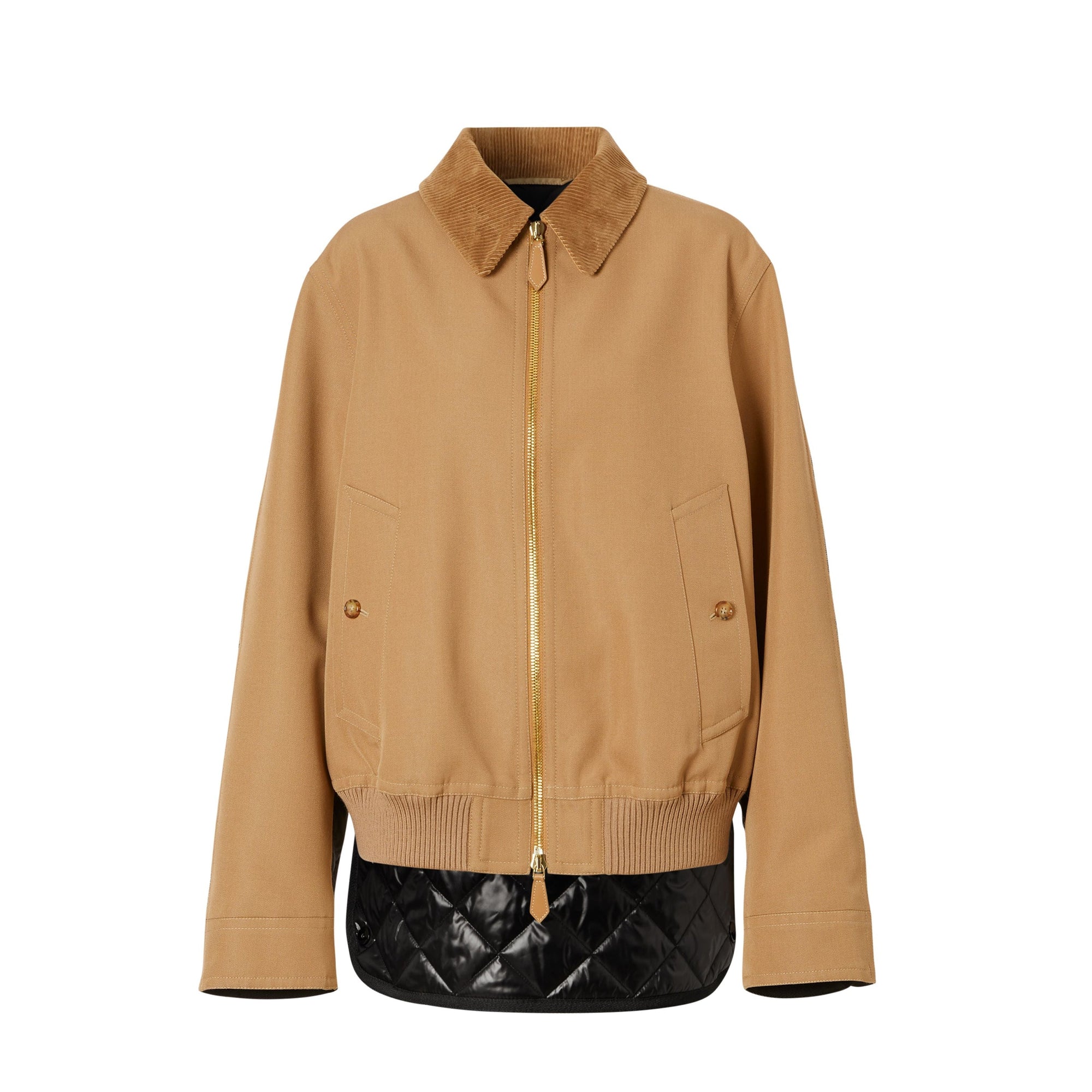 Veste Harrington déstructurée en laine technique - Biscuit