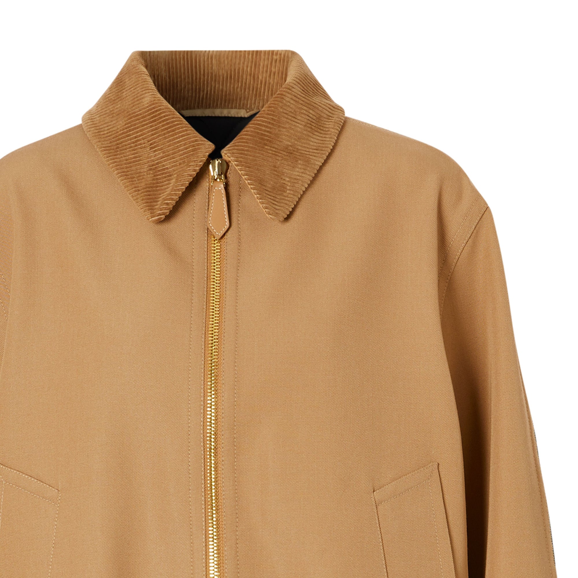 Veste Harrington déstructurée en laine technique - Biscuit