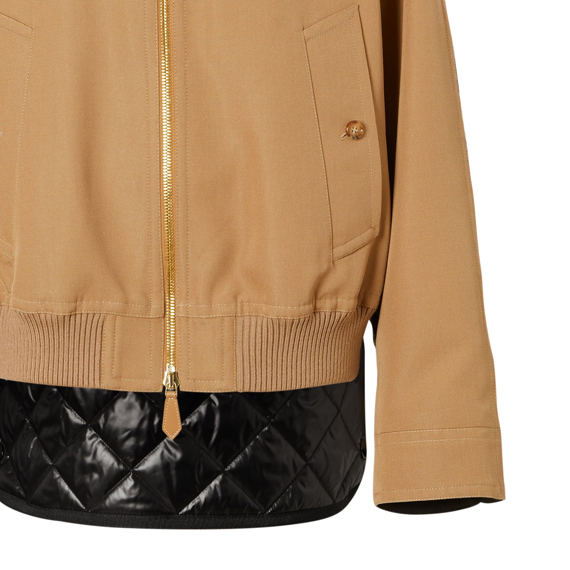 Veste Harrington déstructurée en laine technique - Biscuit