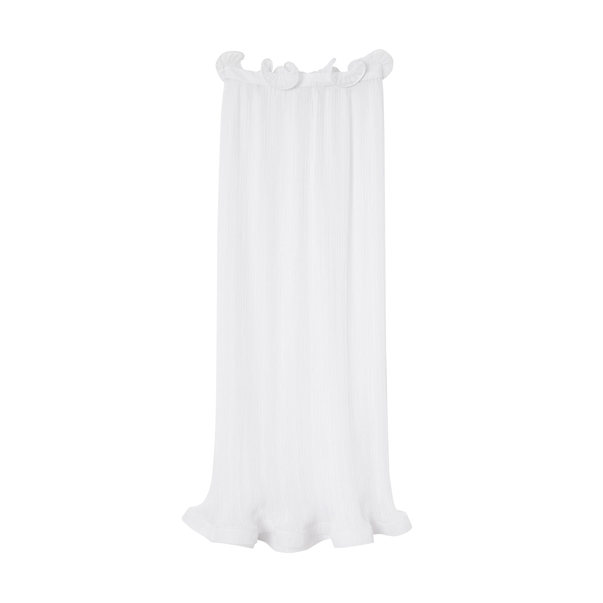 Jupe plissée à volants en mousseline ajustée - Optic White