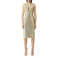 Robe droite déstructurée en jersey effet miroir - Vanilla White