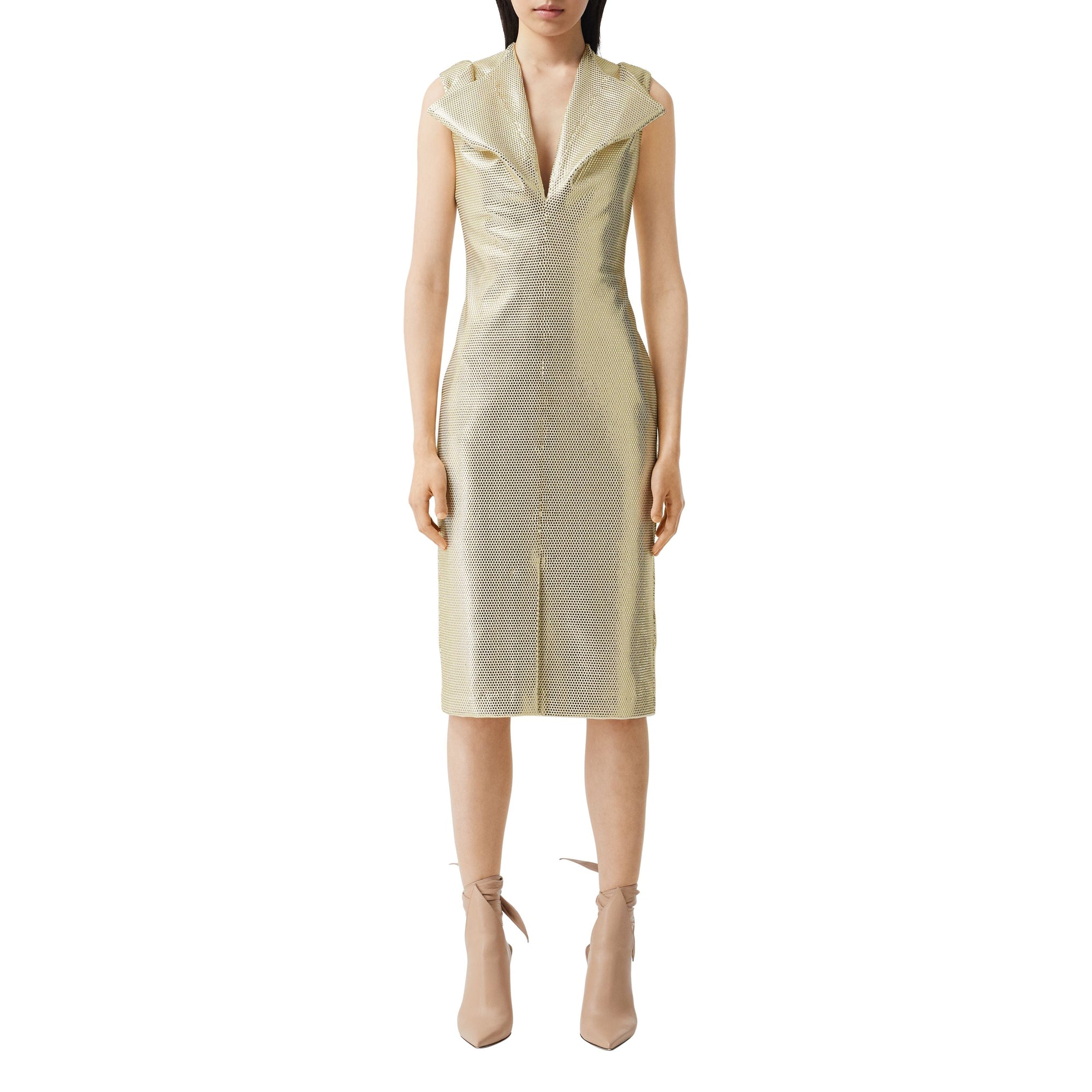 Robe droite déstructurée en jersey effet miroir - Vanilla White