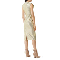 Robe droite déstructurée en jersey effet miroir - Vanilla White