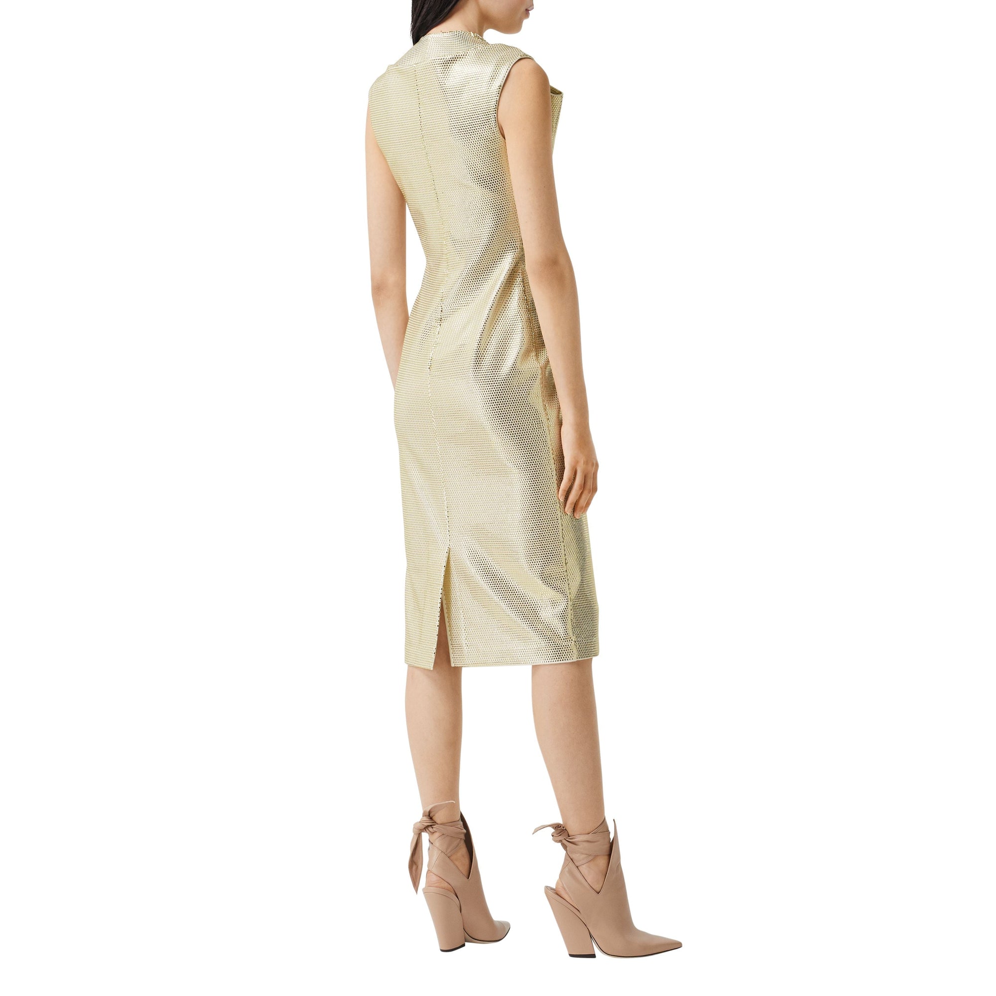 Robe droite déstructurée en jersey effet miroir - Vanilla White