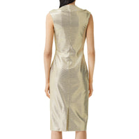 Robe droite déstructurée en jersey effet miroir - Vanilla White