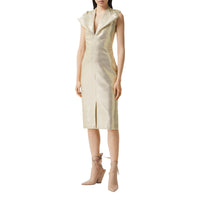 Robe droite déstructurée en jersey effet miroir - Vanilla White