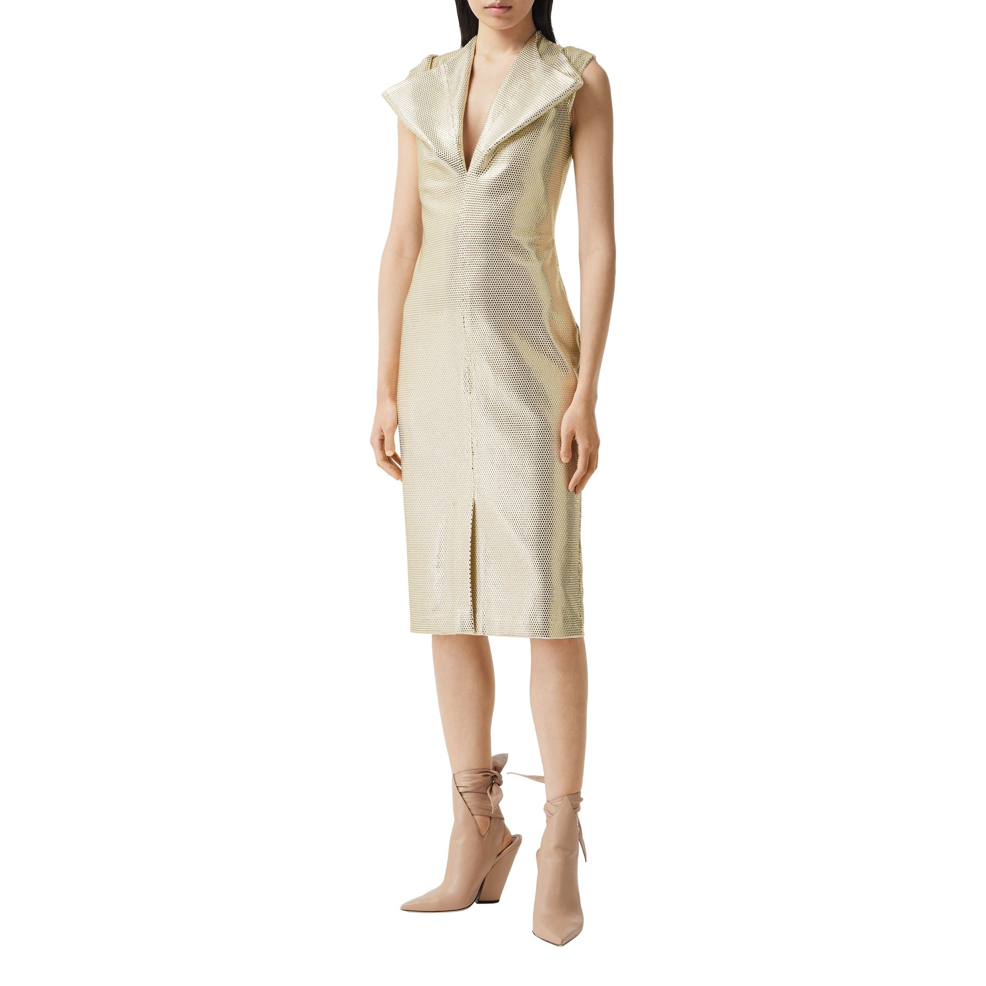 Robe droite déstructurée en jersey effet miroir - Vanilla White