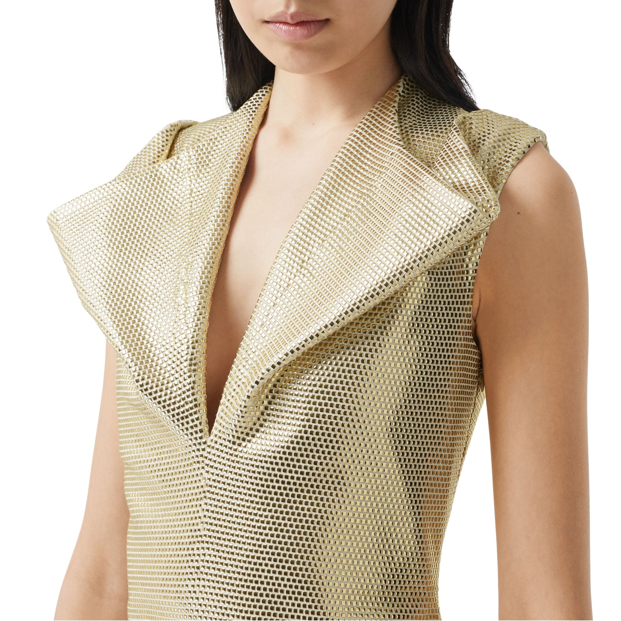 Robe droite déstructurée en jersey effet miroir - Vanilla White