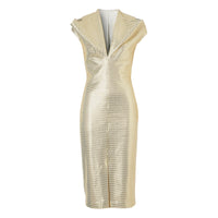 Robe droite déstructurée en jersey effet miroir - Vanilla White