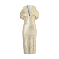 Robe droite déstructurée en jersey effet miroir - Vanilla White