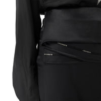 Jupe à rabat en satin de soie - Black