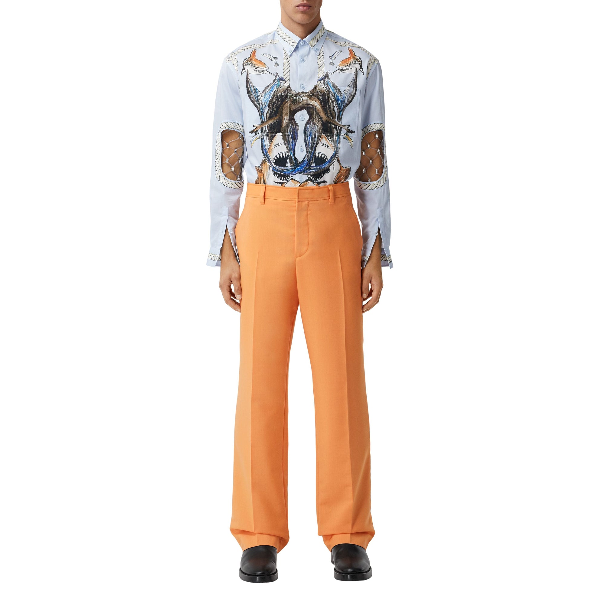 Pantalon ample en mohair et laine - Amber Orange