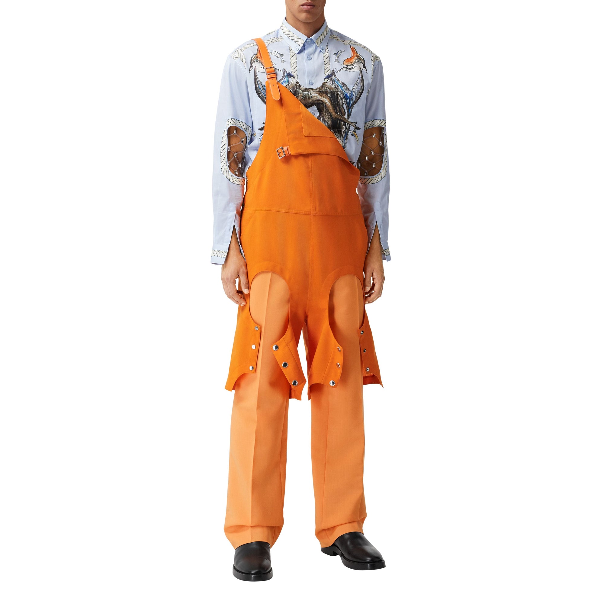 Pantalon ample en mohair et laine - Amber Orange
