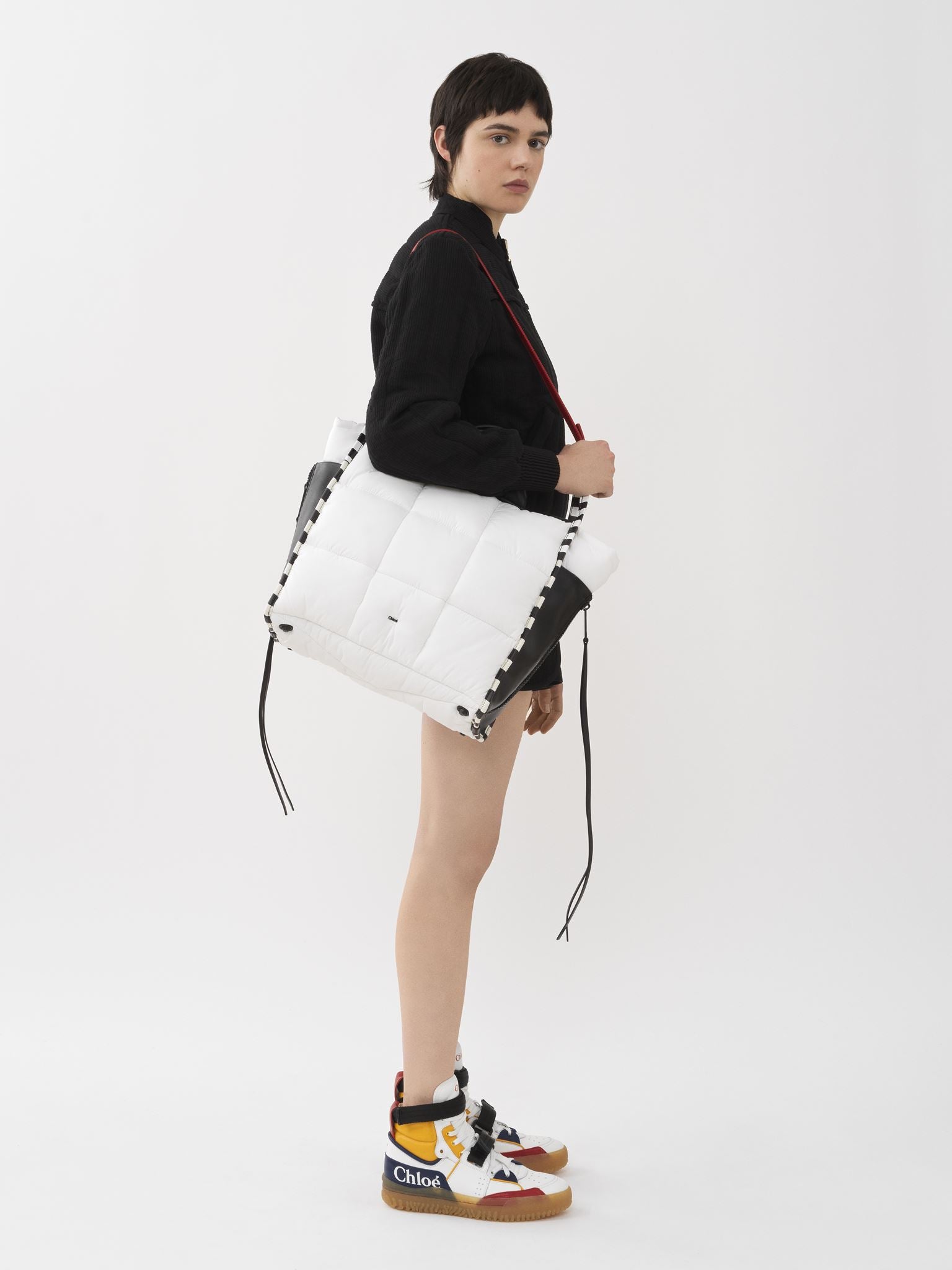 Grand sac cabas Fast Girl - White