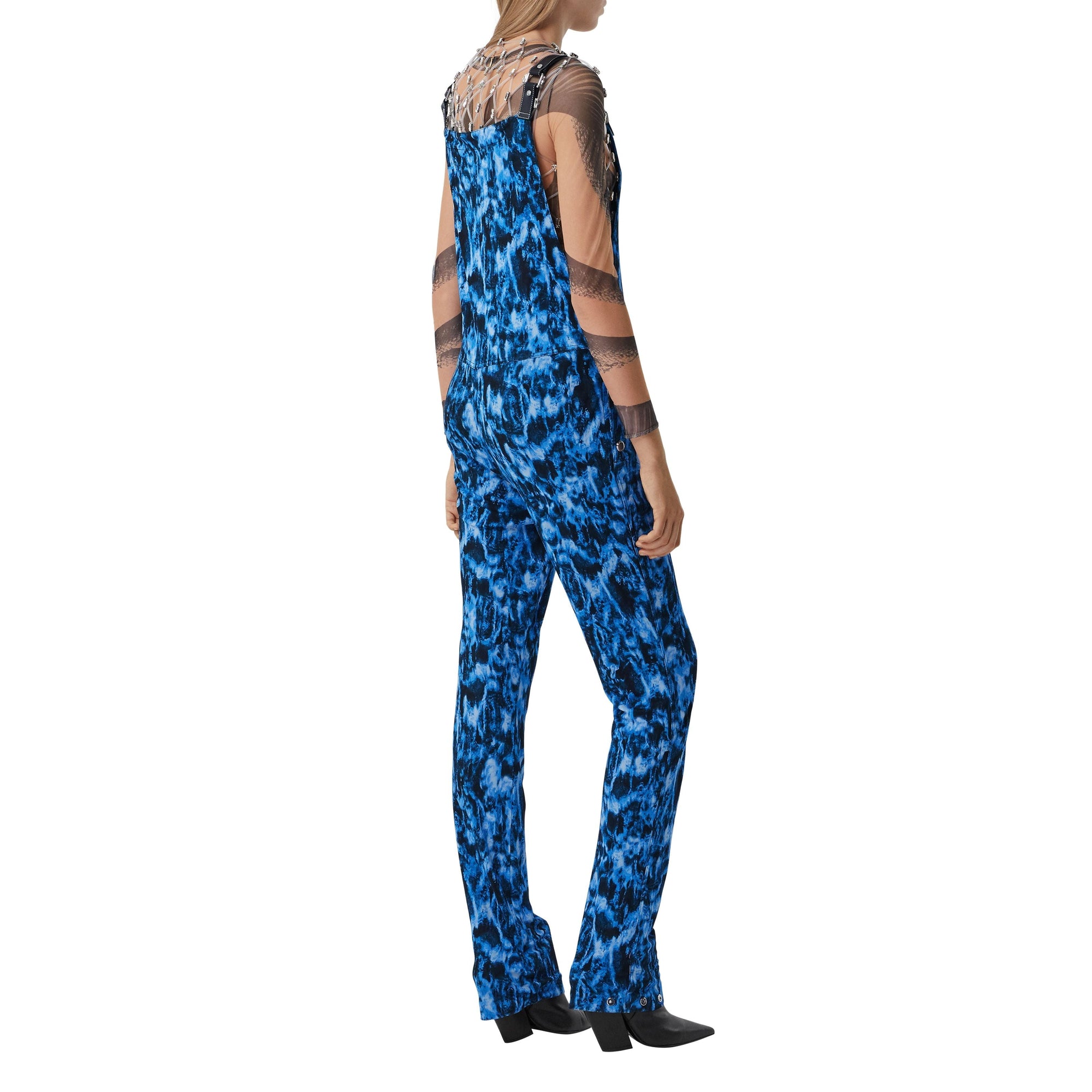 Salopette en jersey à imprimé vaguelette - Ink Blue