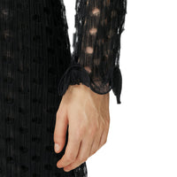 Haut court à col montant en tulle avec volants - Black