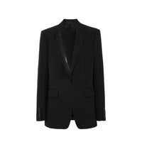 Veste tailleur en laine avec panneau zippé - Black