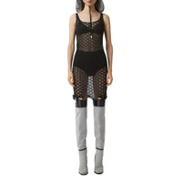 Robe nuisette en tulle à volants - Black