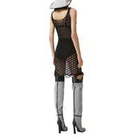 Robe nuisette en tulle à volants - Black