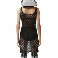 Robe nuisette en tulle à volants - Black